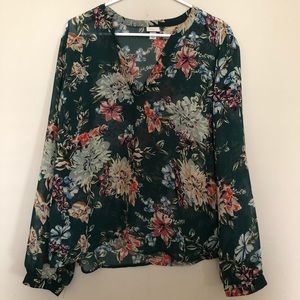 a new day Emerald Green Floral Blouse (Target)